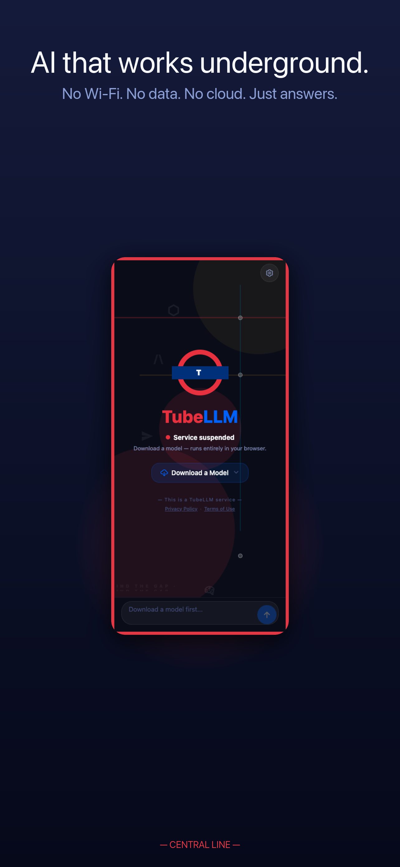 TubeLLM π β Offline AI for the London Underground preview